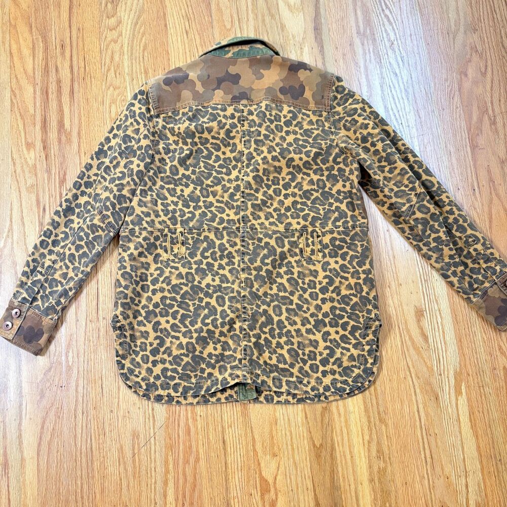 ANTHROPOLOGIE PILCRO Camo/Leopard Print Oversized Utility Jacket Womens Size S - Picture 9 of 10